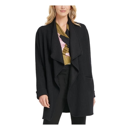 DKNY Womens Wool Blend Topper Jacket Black S