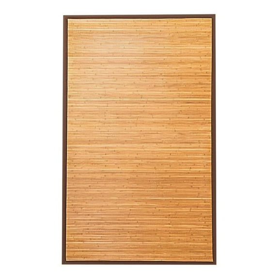 Pemberly Row 5' x 8' Contemporary Natural Bamboo Area Rug in Natural