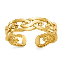 14k Yellow Gold Polished Weave toe ring toe ring for Women - 1.3 Grams