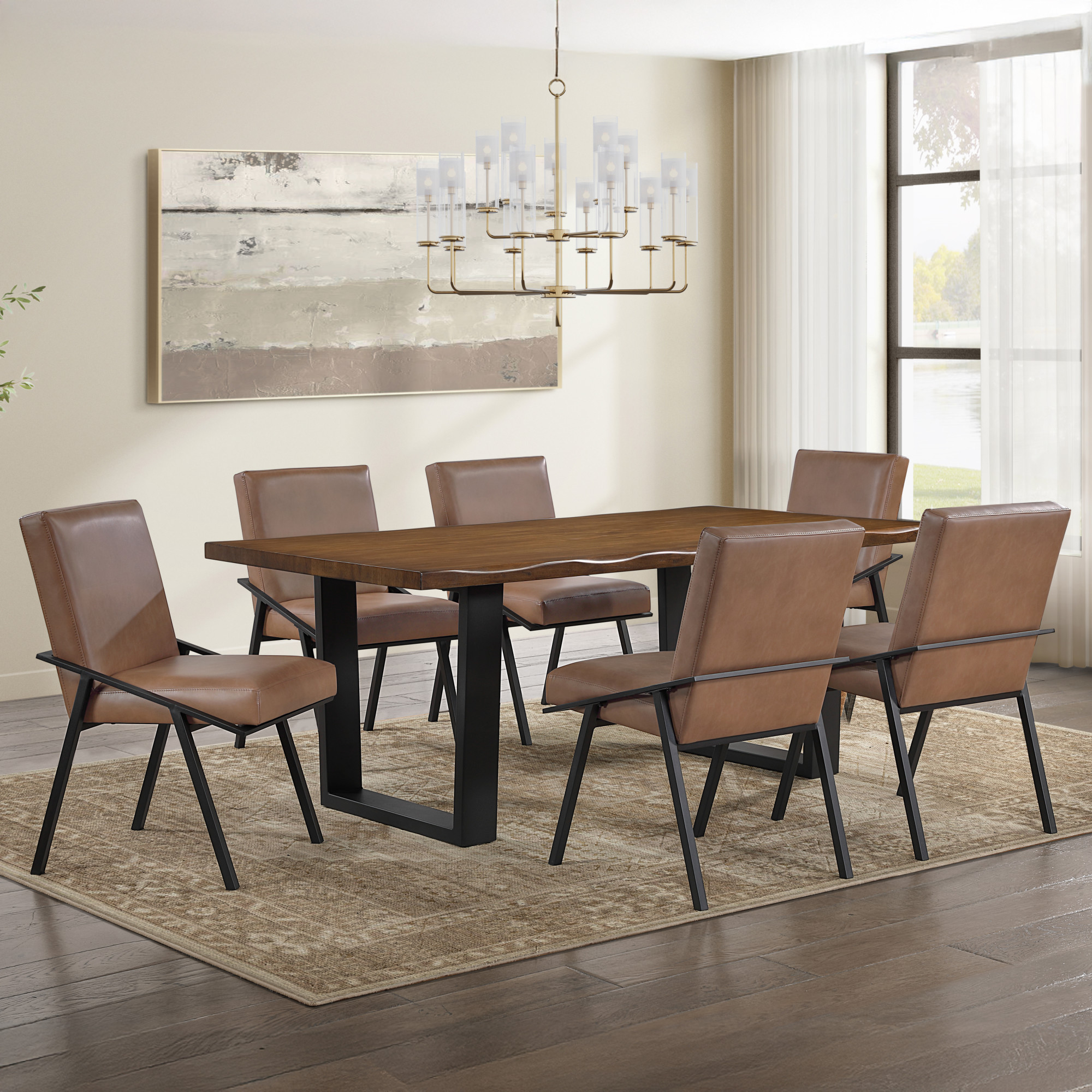 Steve Silver Modern Camel Set of 2 Tucson Dining Side Chair