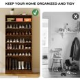 thumbnail image 4 of StorageWorks 40 Pair Adjustable Shoe Rack, Large Capacity Shoe Shelf, Brown, 4 of 7