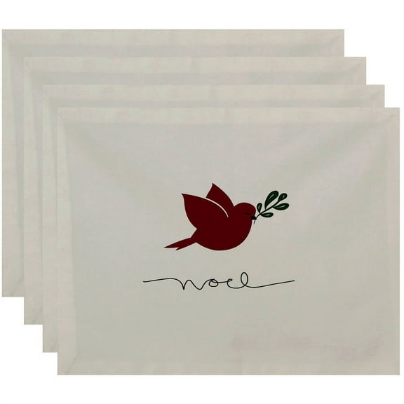 Simply Daisy 18" x 14" Noel Bird Animal Print Placemats, Set of 4