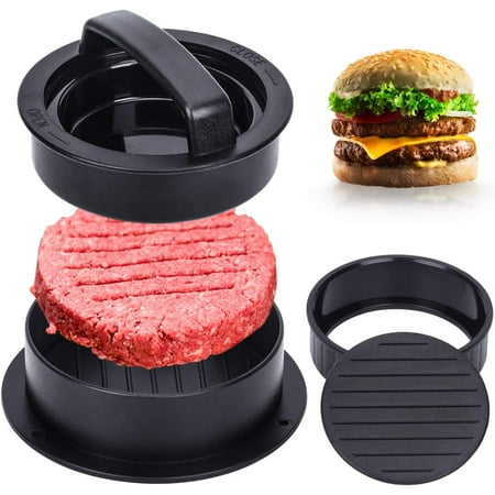 NOGIS Burger Press Different Size Hamburger Patty Molds 3 in 1 Hamburger Patty Maker Works Best for Stuffed Burgers Sliders Non Stick Kitchen Barbecue Tool Grilling Tool With 200 Wax Paper