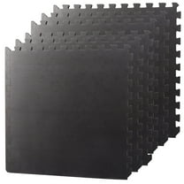 ZENY 6 Pieces 24 x 24" Puzzle Exercise Floor Mat with EVA Training Interlocking Tile, Black