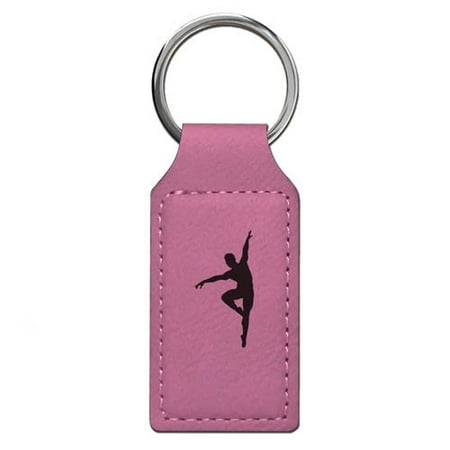 Keychain - Ballet Dancer Man - Personalized Engraving Included (Pink