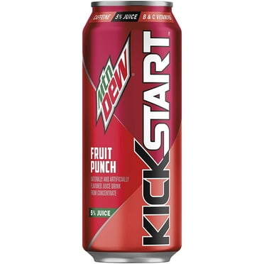 Mountain Dew Kickstart Fruit Punch (16 Ounce Cans, Pack of 12)