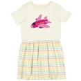 thumbnail image 3 of Inktastic Girls Pink Airplane Pilot Girls Toddler Dress, 3 of 5