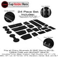 thumbnail image 3 of CupHolderHero for Chevy Silverado 1500 and GMC Sierra Accessories 2019-2022 Interior Cup Holder Inserts, Center Console Liner Mats, Door Pocket 24-pc Set (Crew Cab with Bucket Seats) (Solid Black), 3 of 5