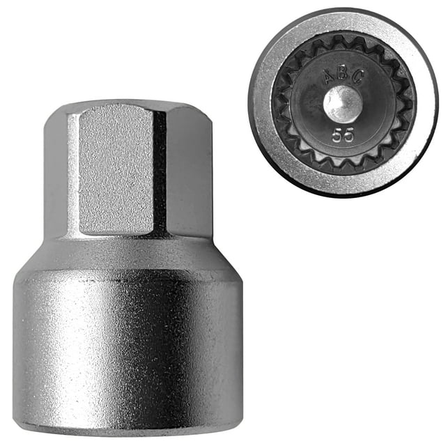 Wheel Locking Nut Key Replacement for Porsche, 55 Thick-walled Wheel Lock Nut Socket Adapter, Wheel Anti-Theft Lug Nut Removal Tool