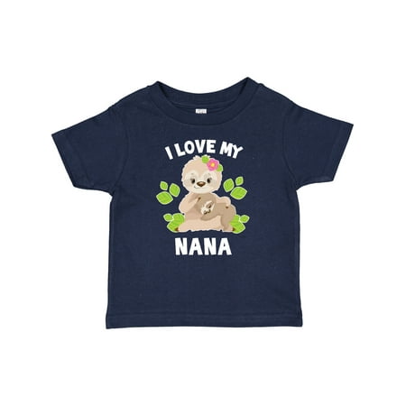 

Inktastic Cute Sloth I Love My Nana with Green Leaves Gift Baby Boy or Baby Girl T-Shirt