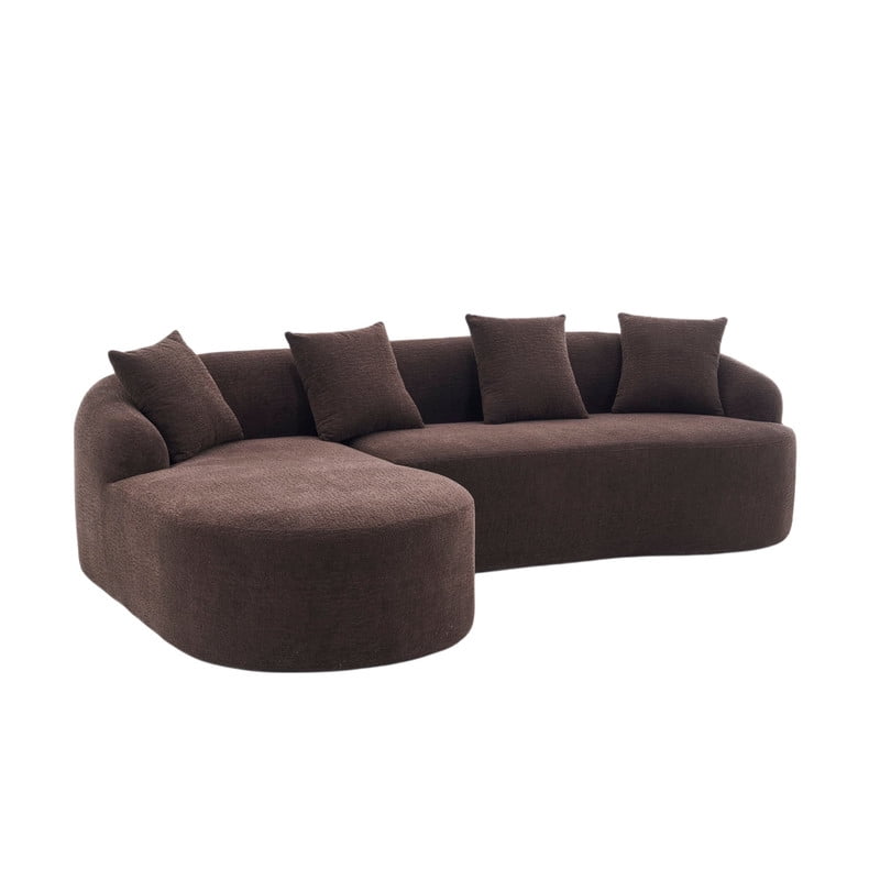 Curved Sectional Sofa with Chaise, 99'' Modern Luxury Chenille Cloud Couch for Living Room, Oversized 3-Seater Sofa Couch for Living Room, No Assembly