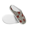 thumbnail image 3 of Fotbe Leopard Print Rose Pattern Women's Fuzzy Curly Fur Memory Foam Loafer Slippers Indoor Outdoor Slippers Winter Home Shoes-39/40, 3 of 7