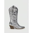 thumbnail image 3 of Women's Fashionable Over The Knee Western Boots With Chunky Heel And Embroidery Detail, Autumn & Winter, 3 of 4