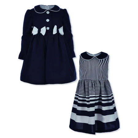 

Bonnie Jean Girls 2-Piece Nautical Dress Set Outfit - navy 3t (Toddler)