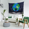 thumbnail image 5 of ZICANCN Funny Tapestry for Bedroom Aesthetic,Earth Moon Universe Meteor Pattern Wall Tapestry for Living Room 60x40 Inches, 5 of 8