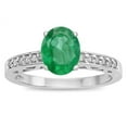 thumbnail image 2 of Star K � Oval 8x6 Genuine Emerald Channel Set Engagement Promise Ring, 2 of 9