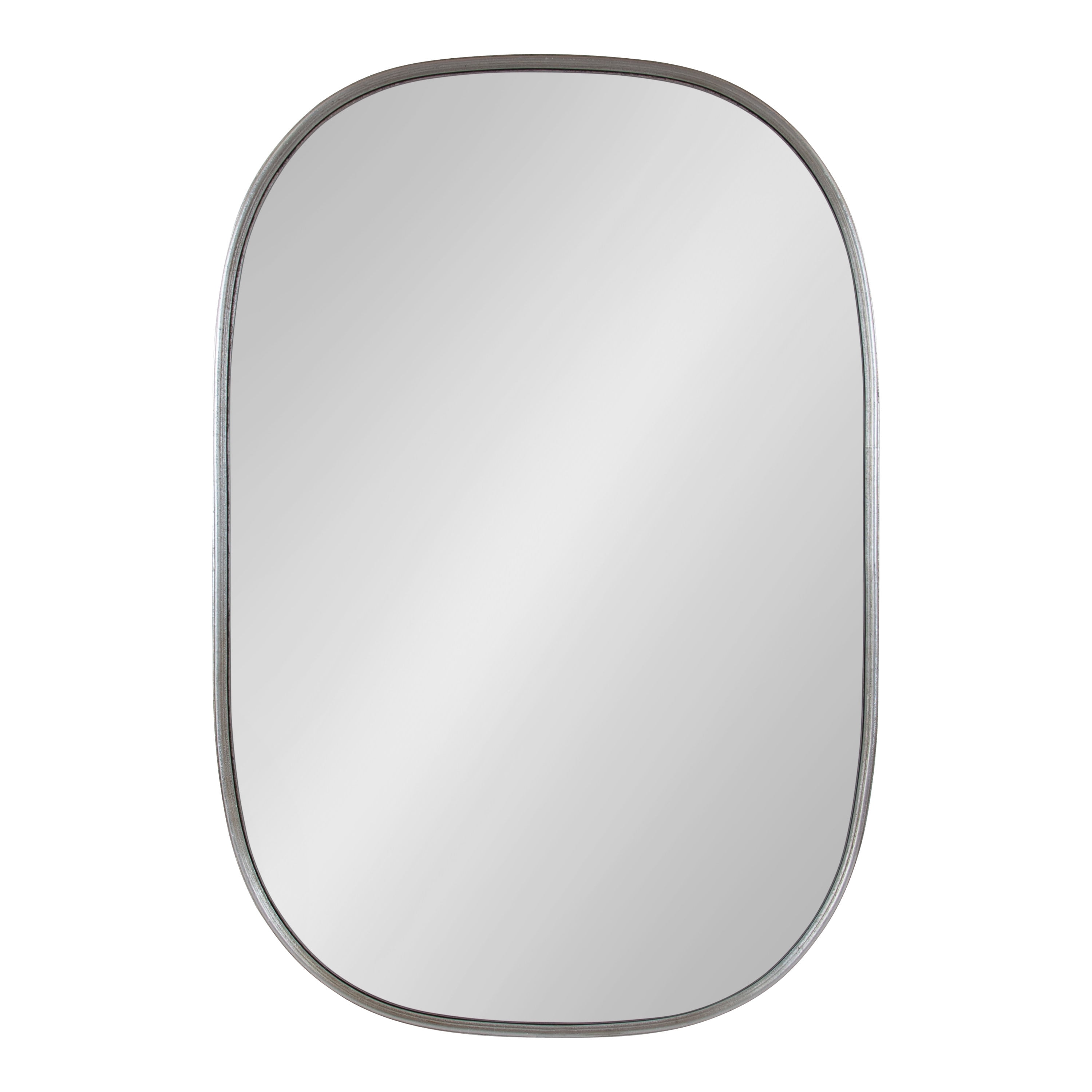 Kate and Laurel Caskill Modern Capsule Wall Mirror, 24 x 36, Silver, Decorative Mirror for Wall