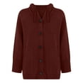 thumbnail image 4 of Womens Single-Breasted Cardigan Sweater Solid Loose Open Front Cardigan with Pockets Warm Knit Sweater Cardigan, 4 of 5