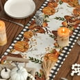 thumbnail image 3 of ATJIA Pumpkin Maple Leaf Stripes Fall Table Runner, Seasonal Autumn Kitchen Dining Table Decoration for Home Party Decor 13x72 Inch, 3 of 6