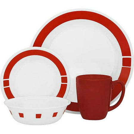 Corelle Livingware Urban 16-Piece Dinnerware Set, Red - Walmart.com Corelle Livingware Urban 16-Piece Dinnerware Set, Red - Walmart.com