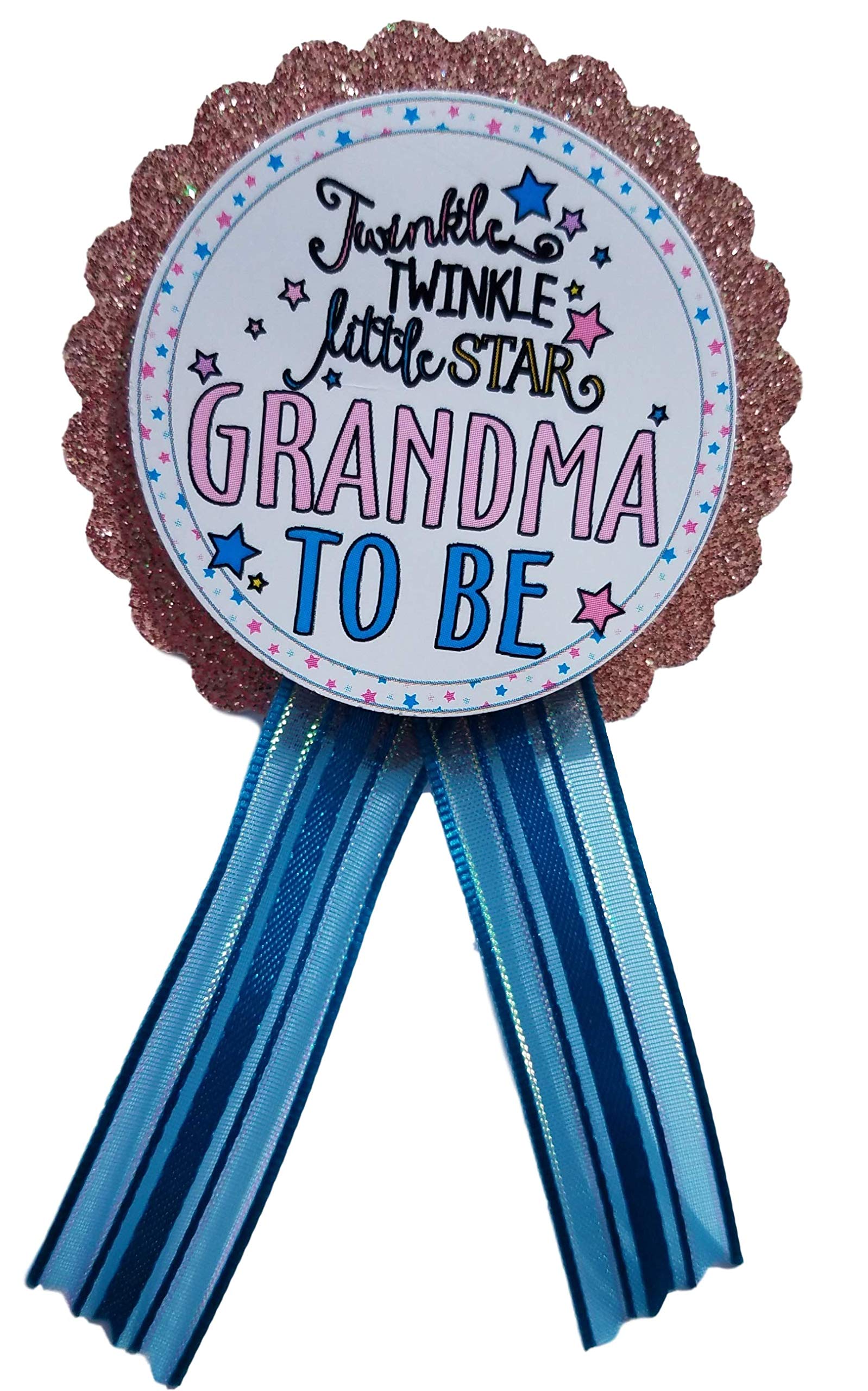 Twinkle Little Star Grandma To Be Pin - Baby Shower Gift For Nona, Pink & Blue, Gender Reveal Sprinkle