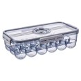 thumbnail image 2 of Soporte apilable para bandeja de huevos cubierto de plástico, contenedor de almacenamiento y organizador para refrigerador, contenedor con tapa y asa Cuadrícula gris 18 BLESIY Titular de huevo, 2 of 8