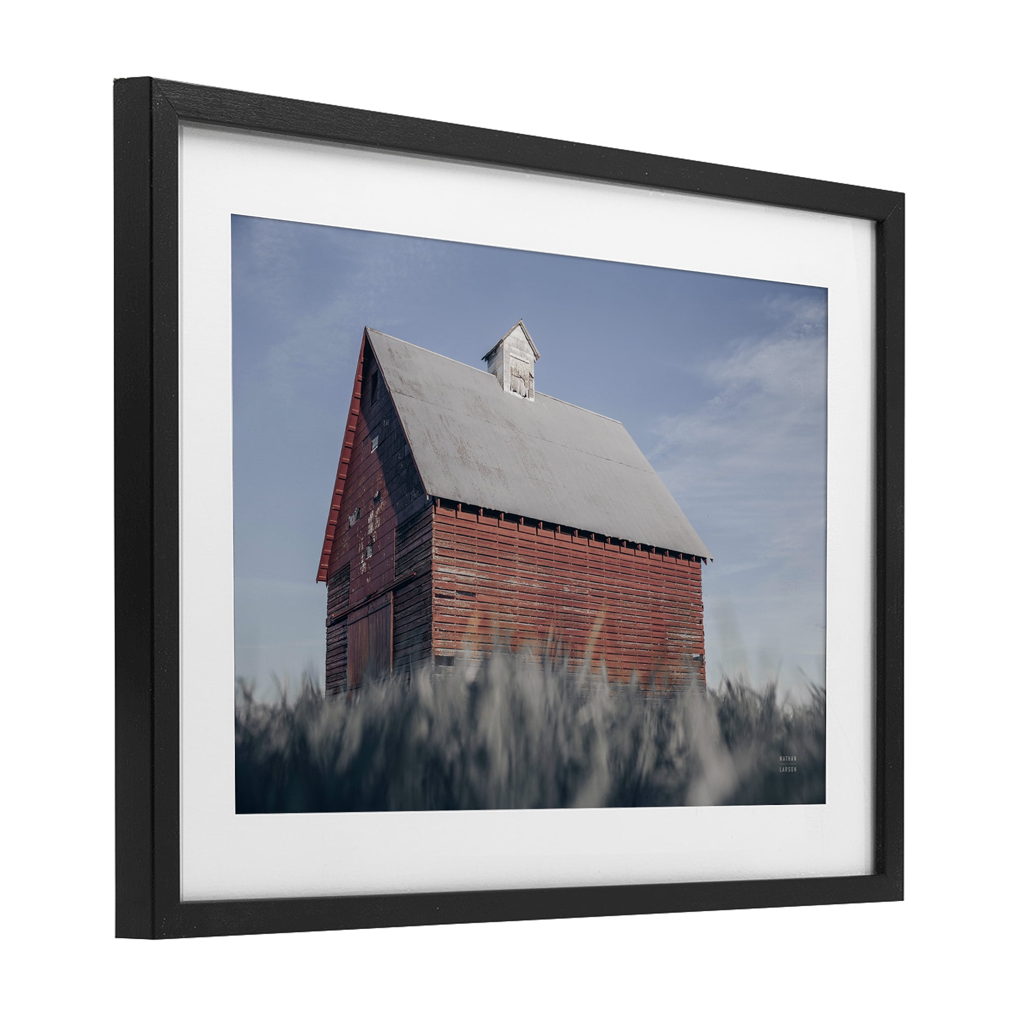 Stupell Industries End Of The Field Cottage Black Framed Print Under Glass, design by Nathan Larson