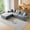 Gray, variant on 131" Cloud Modular Sofa, Oversized Sectional Couch with Washable Linen Fabric Covers, L-Shaped Deep Seat Sofa with Ottoman, Down Filled Convertible Furniture for Living Room,Black