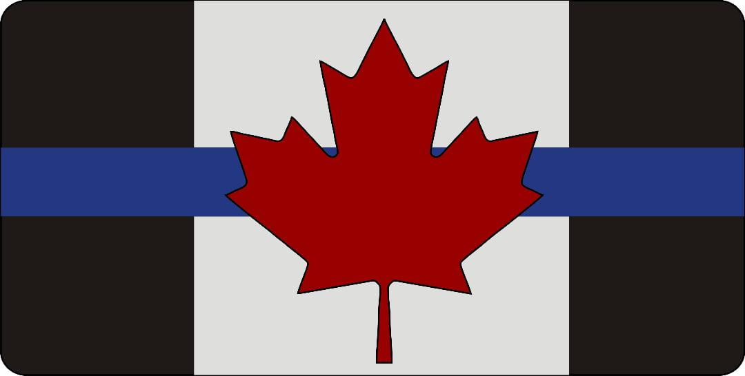 Canada Thin Blue Line Flag 2 Photo License Plate