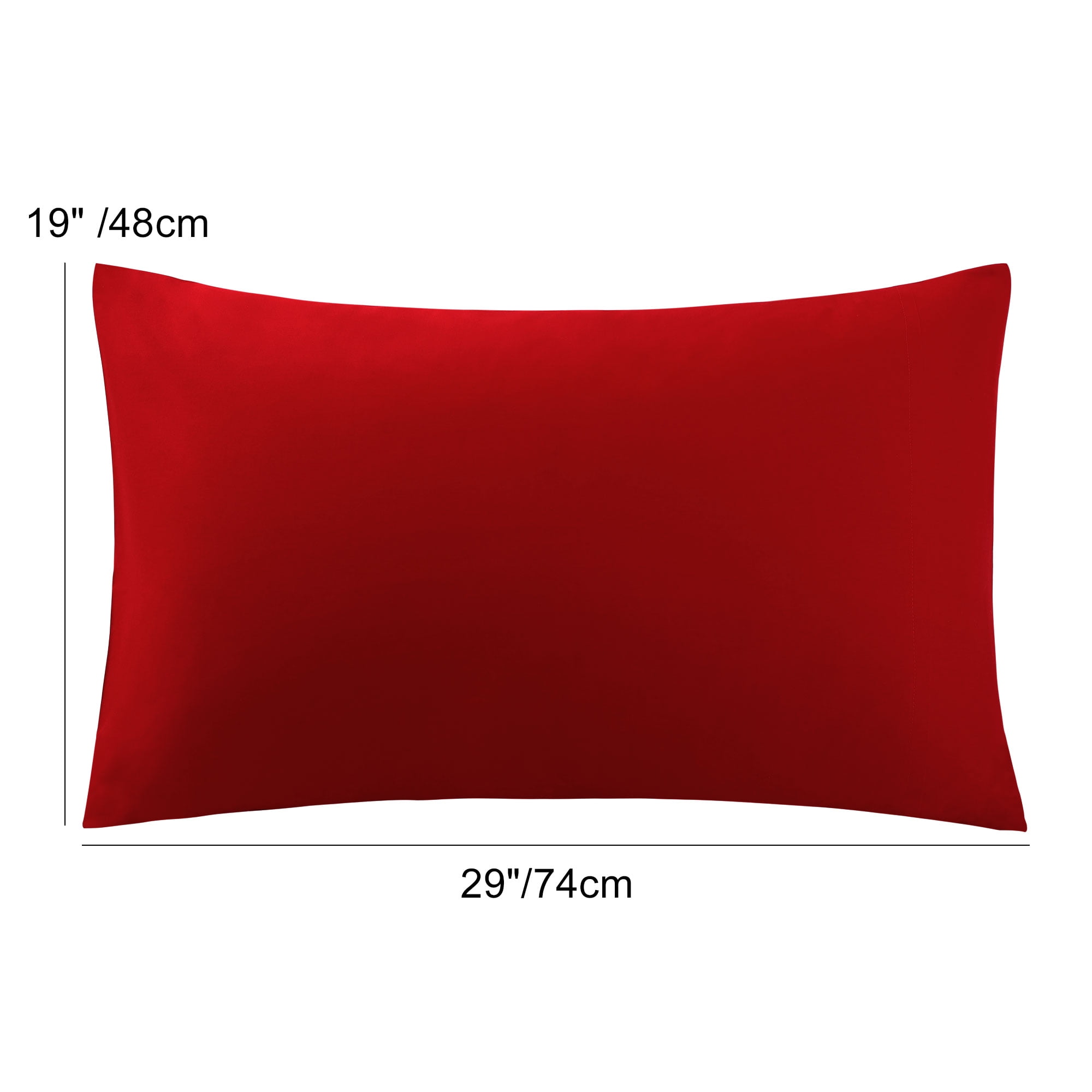 Unique Bargains 2 Pack 300TC Cotton Solid Pillowcases Red 19" x 29"