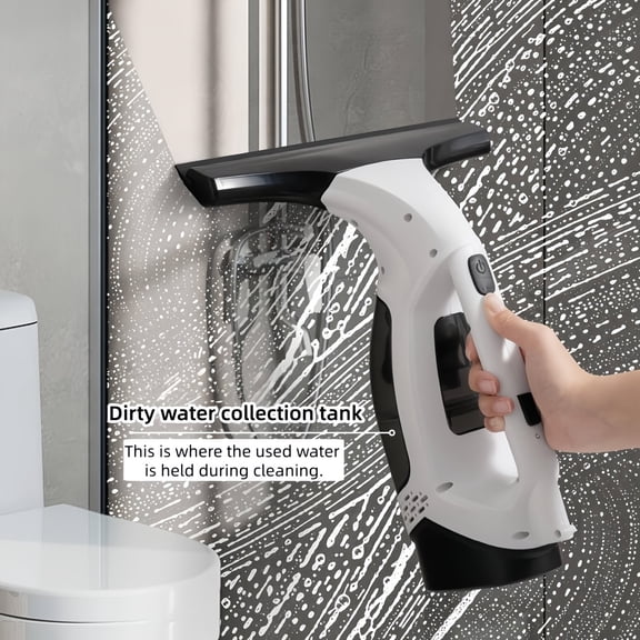 Cordless Electric Window Cleaner with 2000Pa Suction Power, 2200mAh Battery and 6.76oz Water Tank, Glass Cleaning Tool for Windows, Mirrors, Shower Doors and Car Glass