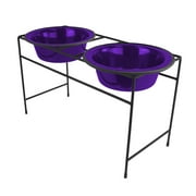 Platinum Pets Modern Double Diner, Large, Electric Purple