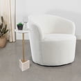 thumbnail image 2 of Joyce Upholstered Barrel Back Swivel Chair White, 2 of 11