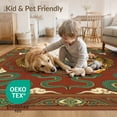 thumbnail image 4 of ODIKA Snake Striped Folk Ornate Border Battle Tibetan Tiger Refined Structured for Playroom, Bedroom, Reading Nook, Pet Friendly & Kids Safe Play, 4 of 7