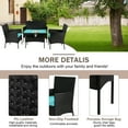 thumbnail image 3 of YRLLENSDAN Patio Furniture Set 4 Piece, Wicker Sofa Set Rattan Chair Outdoor Indoor Wicker Sofa with with Cushions & Coffee Table Bistro Sets for Patio Backyard Lawn Patio Chair (Blue), 3 of 7