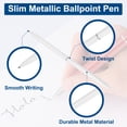 thumbnail image 3 of Uxcell Slim Metal Ballpoint Pen, 12Pcs Black Ink 1mm Medium Point Pen Metallic Retractable Lightweight Smooth Writing Pens for Business Office Wedding Guest Book, White, 3 of 7