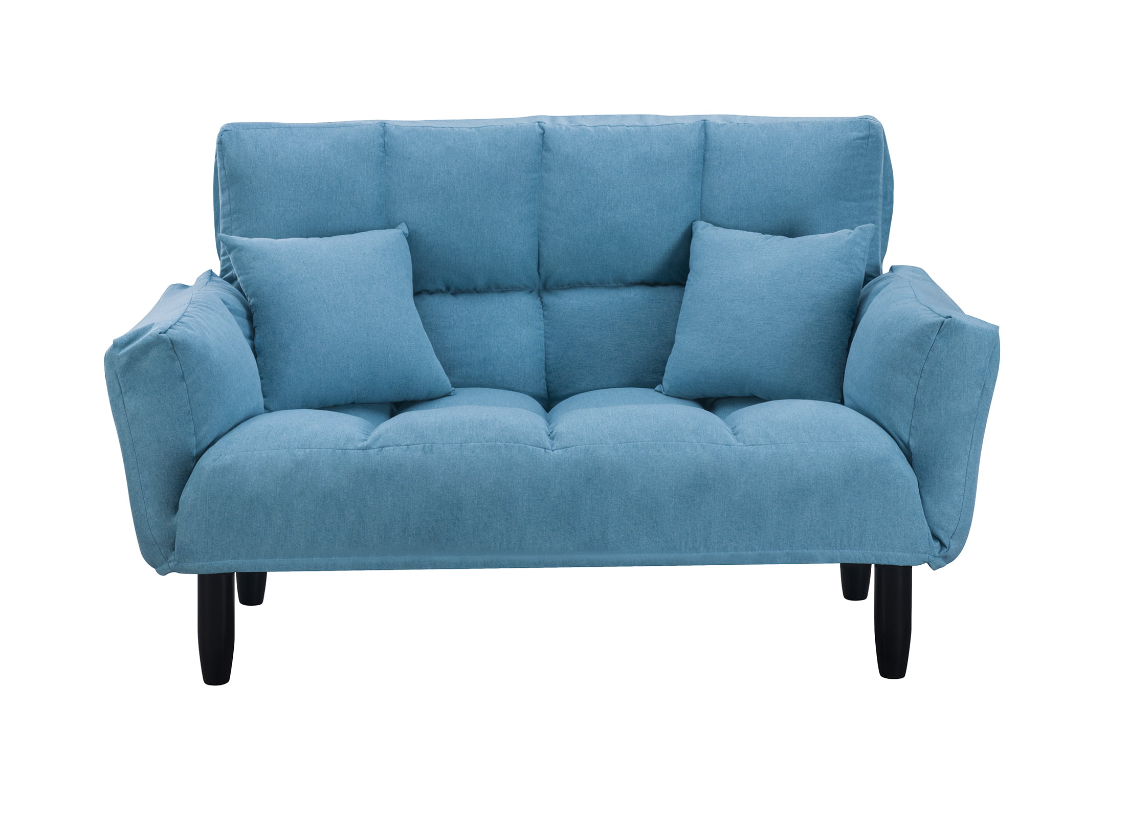 Details about   Convertible Recliner Sofa Bed Adjustable Backrest Removable Armrests 2 Pillows 