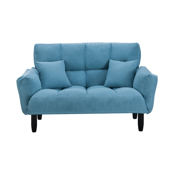2 Seater Convertible Sofa Sleeper, Small Blue Sleeper Sofa