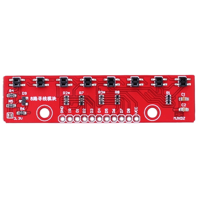 Placa del módulo sensor detección infra 3.3V-5V conveniente 8 canales reutilizable PCB rojo