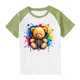 thumbnail image 1 of RXIRUCGD 2025 Vêtements d'Été pour Enfants Tout-Petits Garçons Filles Mode Mignon Col Rond Imprimé Manches Courtes Haut, 1 of 7