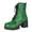 Army Green, variant on Women's Round-Toe Boots with Lace-Up and Side Zipper Glittery Sequin High-Heel Comfortable Boots