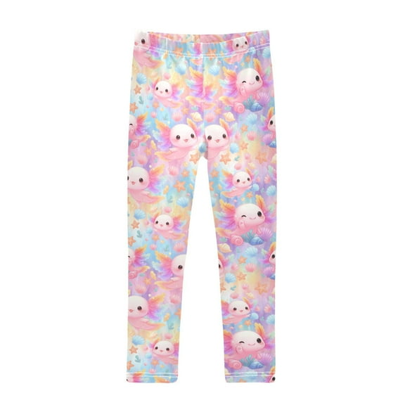 joogoo Girls' Leggings Axolotl in Seashell Yoga Pants 6T