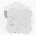 thumbnail image 2 of Inkdotpot Real Silver Foil Thanks From The New Wedding Tags Favor Bracket Shape Hang Pack Of 50 Paper Tags, 2 of 7