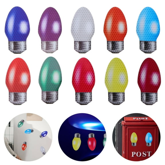PBPBOX 30pcs Magnetic Light Bulb Decor Assorted Color Reflective for Holiday Decoration Car