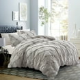 California Design Den Diamond Pintuck Duvet Cover Set Cotton Silver, King 3 piece