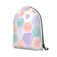 thumbnail image 2 of XMXT Waterproof Gym Bag, Watercolor Honeycomb Shape Print Drawstring Backpack for Men, m Multicolor, 2 of 8