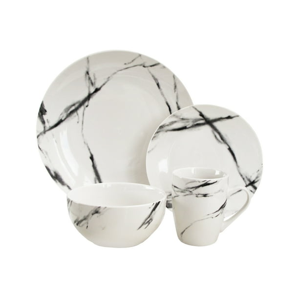 Better Homes & Gardens 12 Piece Marble Dinnerware Set