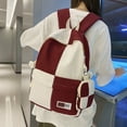 thumbnail image 4 of Mochila Mochila para niños Mochila para estudiantes Color Clash Lindo colgante con cremallera Mochila (rojo), 4 of 8