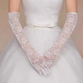 thumbnail image 2 of Blanco - Guantes de Novia Guantes de Novia de Encaje Guantes de Boda Cortos Blancos Guantes de Ceremonia para Mujer Resistentes a los Rayos UV Iglesia Fiesta Guantes de Conducir Vintage Guantes de Con, 2 of 5