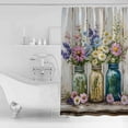 thumbnail image 4 of 72x78 Inch Shower Curtain Daisies Flowers Bathroom Decor Waterproof Fabric Bathtub Bath Curtains Decorative Bottle Floral Vintage Watercolor Extra Long Shower Curtain Set with Hooks, 4 of 6